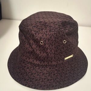 Michael Kors Dark Brown MK Patterned Hat